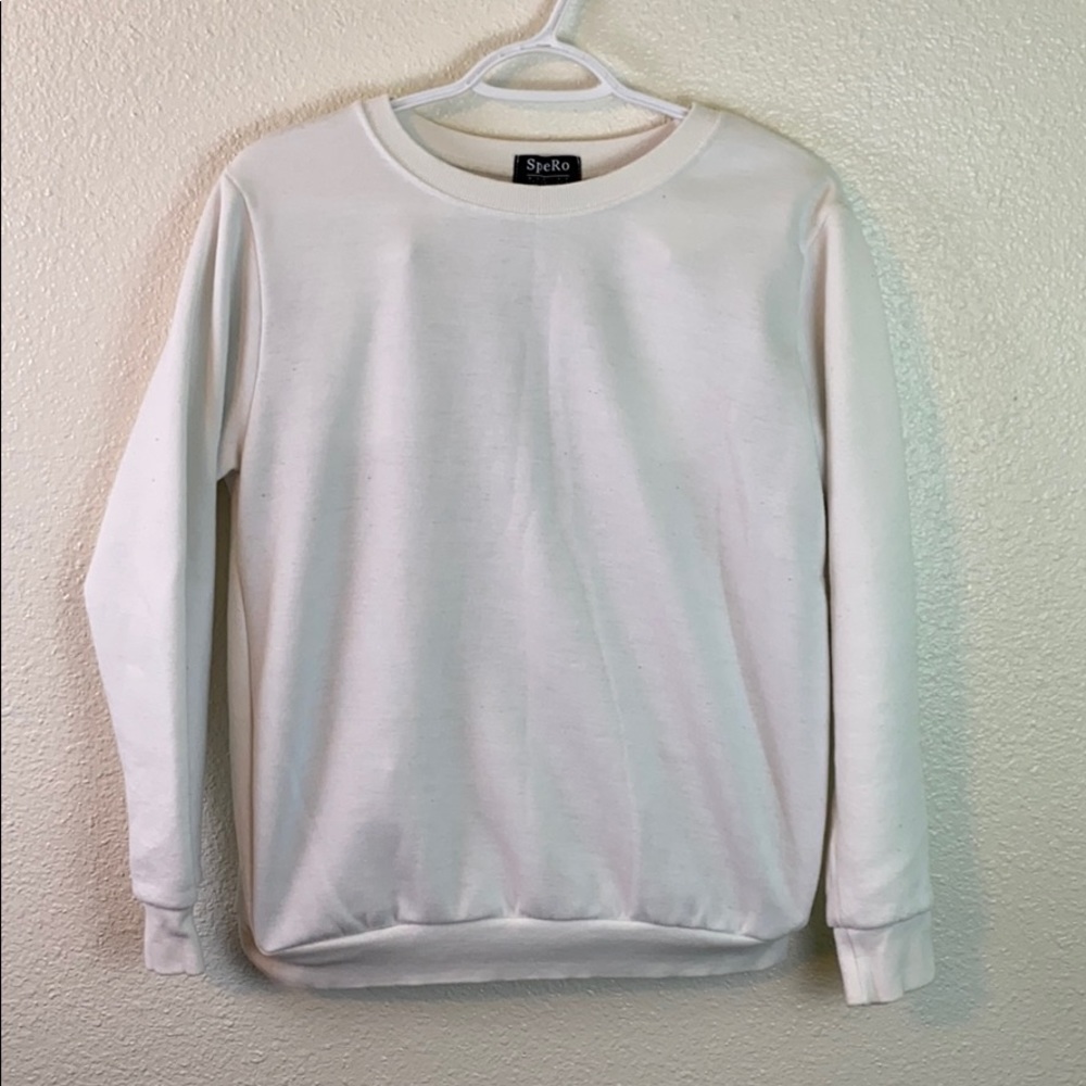 White Crew Neck Sweater in Size Medium